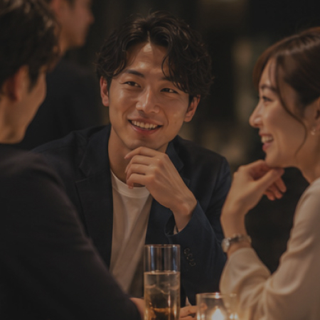 医療関係者が会話を楽しむ様子